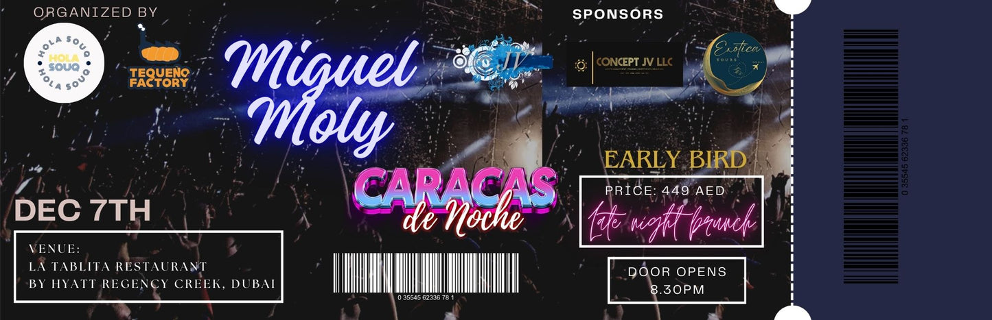 Pre-venta / Early Bird Caracas de Noche excluido brunch