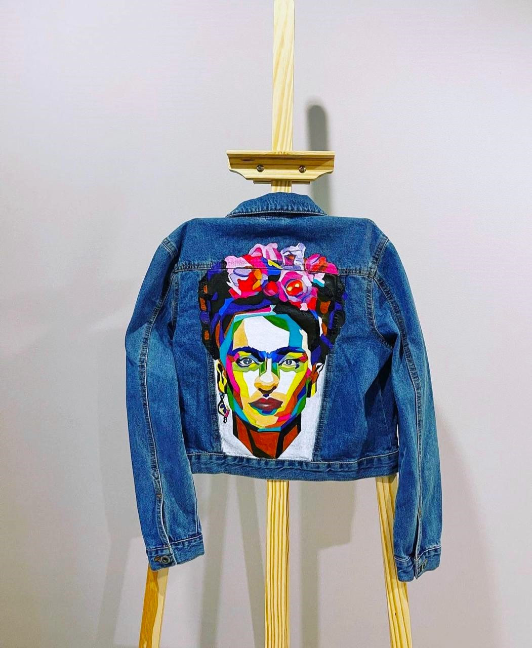 Hand painted Frida Kahlo Icon Bluejeans Jacket